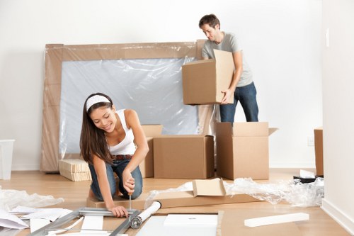 Removal team pricing a move in a Marylebone apartment
