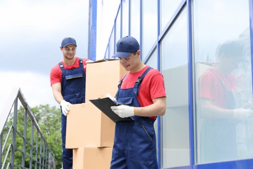 Removal team planning a move in a Marylebone street