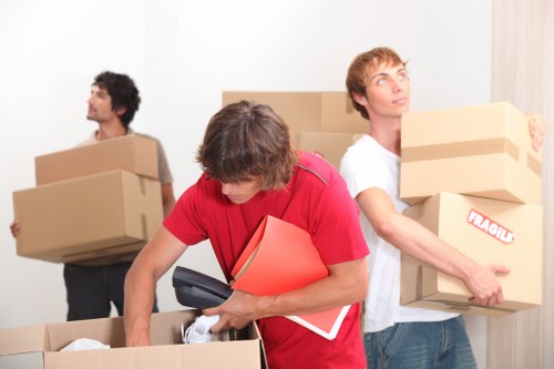 Professional moving team helping with a flat move in Marylebone