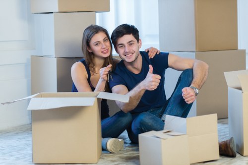Professional movers loading belongings in central London
