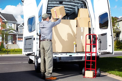 Packed boxes and moving supplies ready for a Marylebone move