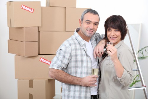 Local moving team preparing items for transport in Marylebone